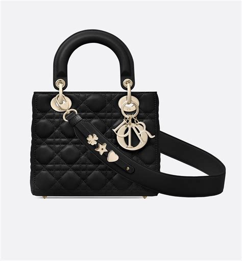 lady dior black hardware|dior lambskin bag.